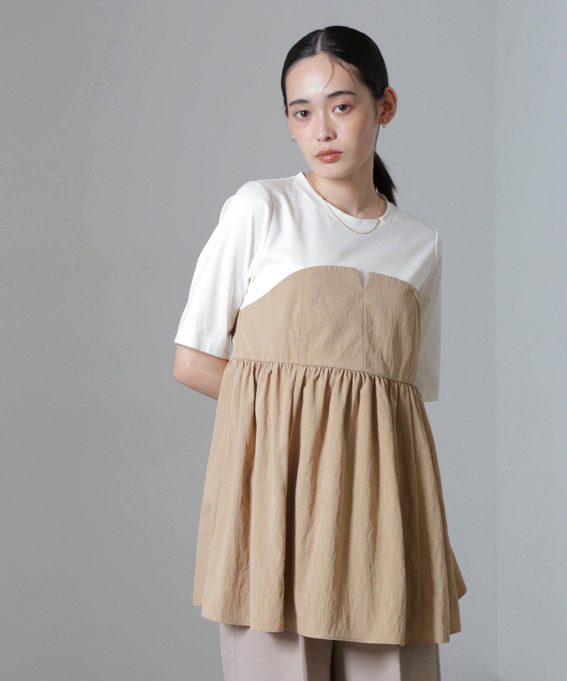 nano･universe「ビスチェコンビギャザートップス」|Tシャツ・カットソー|