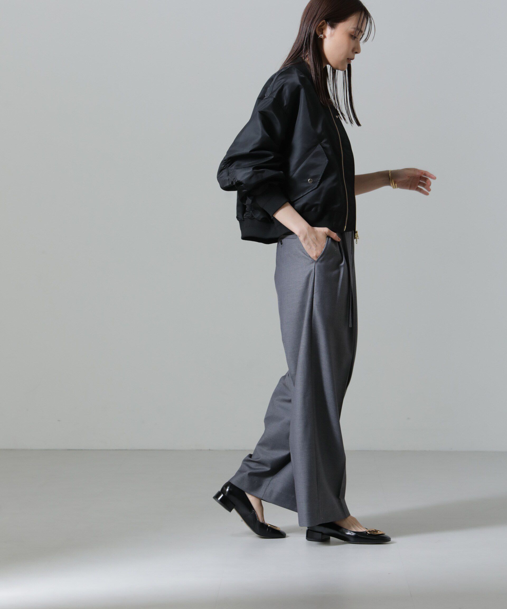 nano･universe「スーチングワイドスラックスパンツ」|チノ|