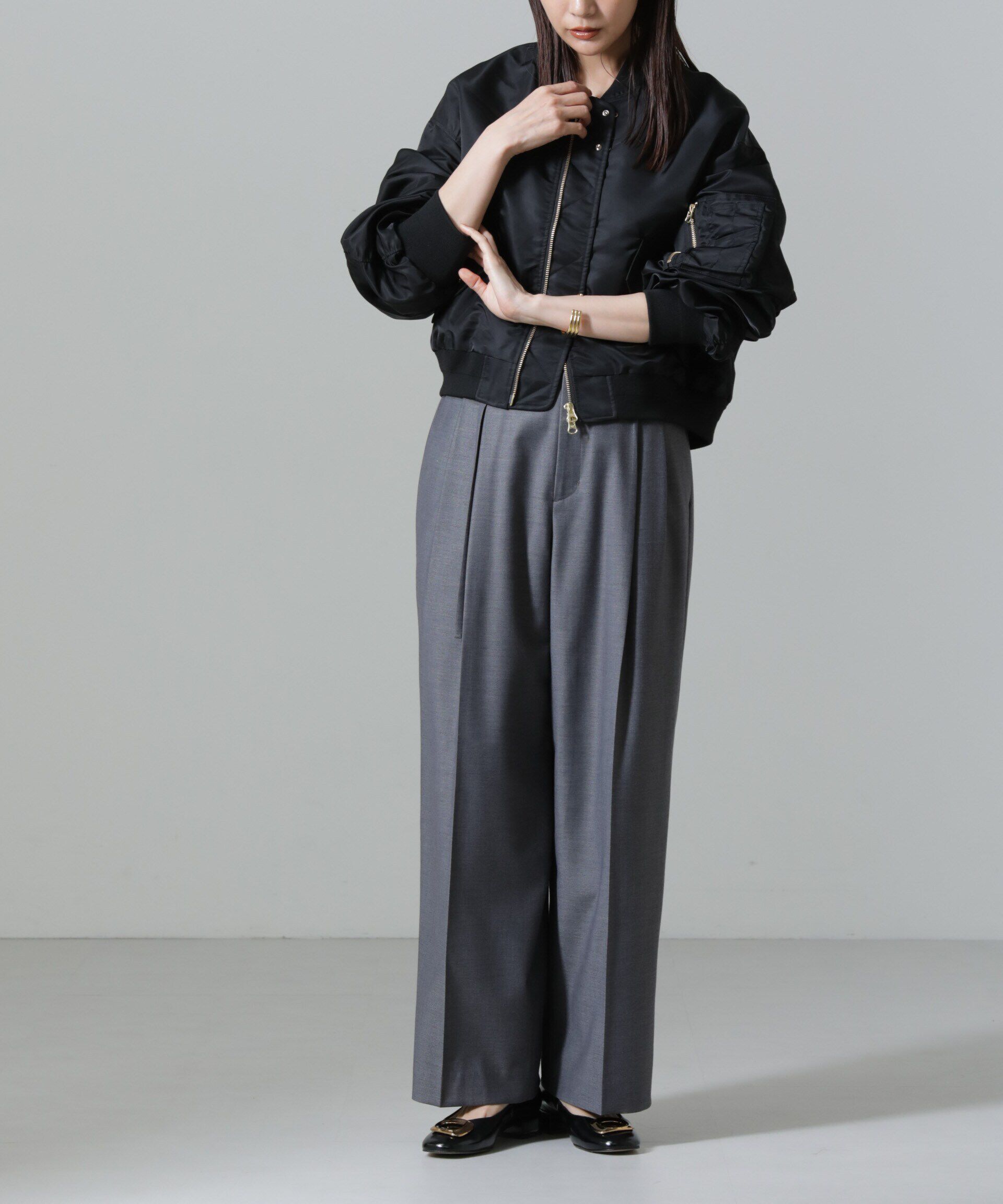 nano･universe「スーチングワイドスラックスパンツ」|チノ|