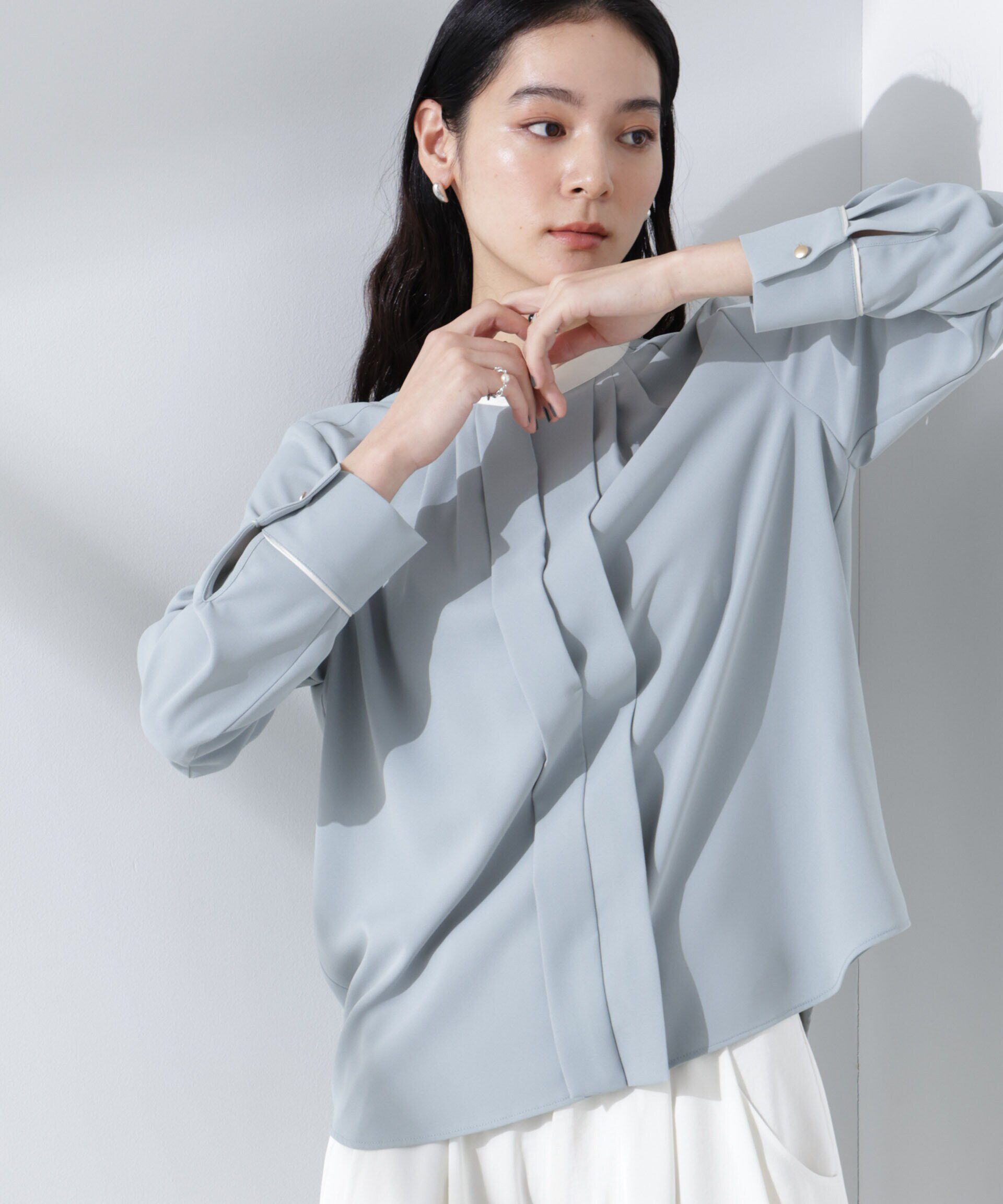 nano･universe「スタンドバイカラータックブラウス」|シャツ・ブラウス|