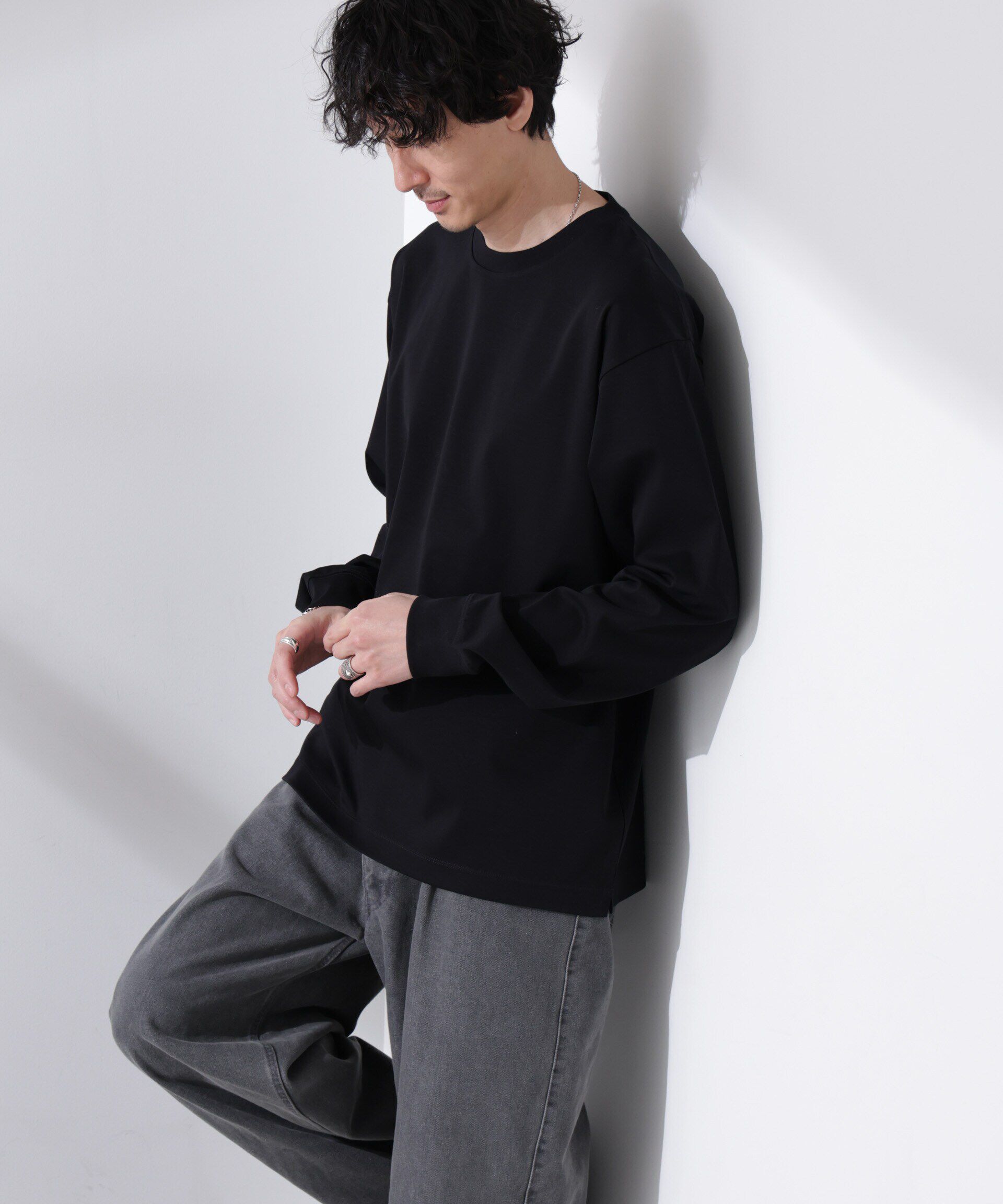 nano･universe「アンチスメル BIG クルーネックTシャツ 長袖」|Tシャツ・カットソー|