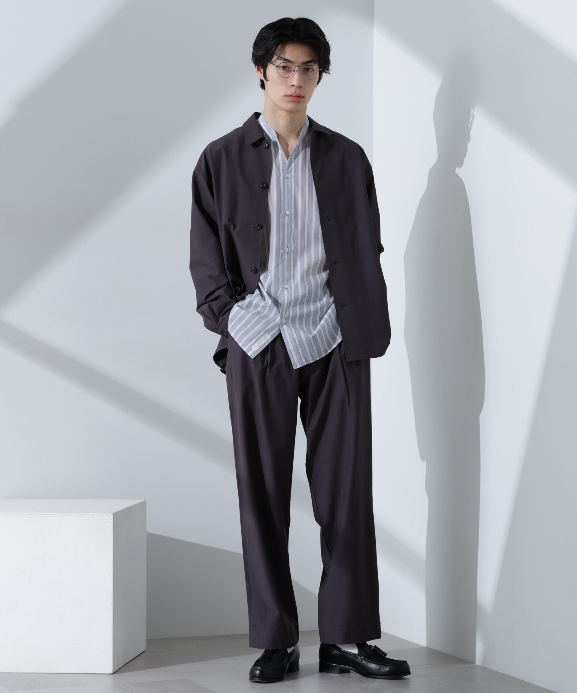 nano･universe「ストレッチワイドイージーパンツ(セットアップ可)」|チノ|