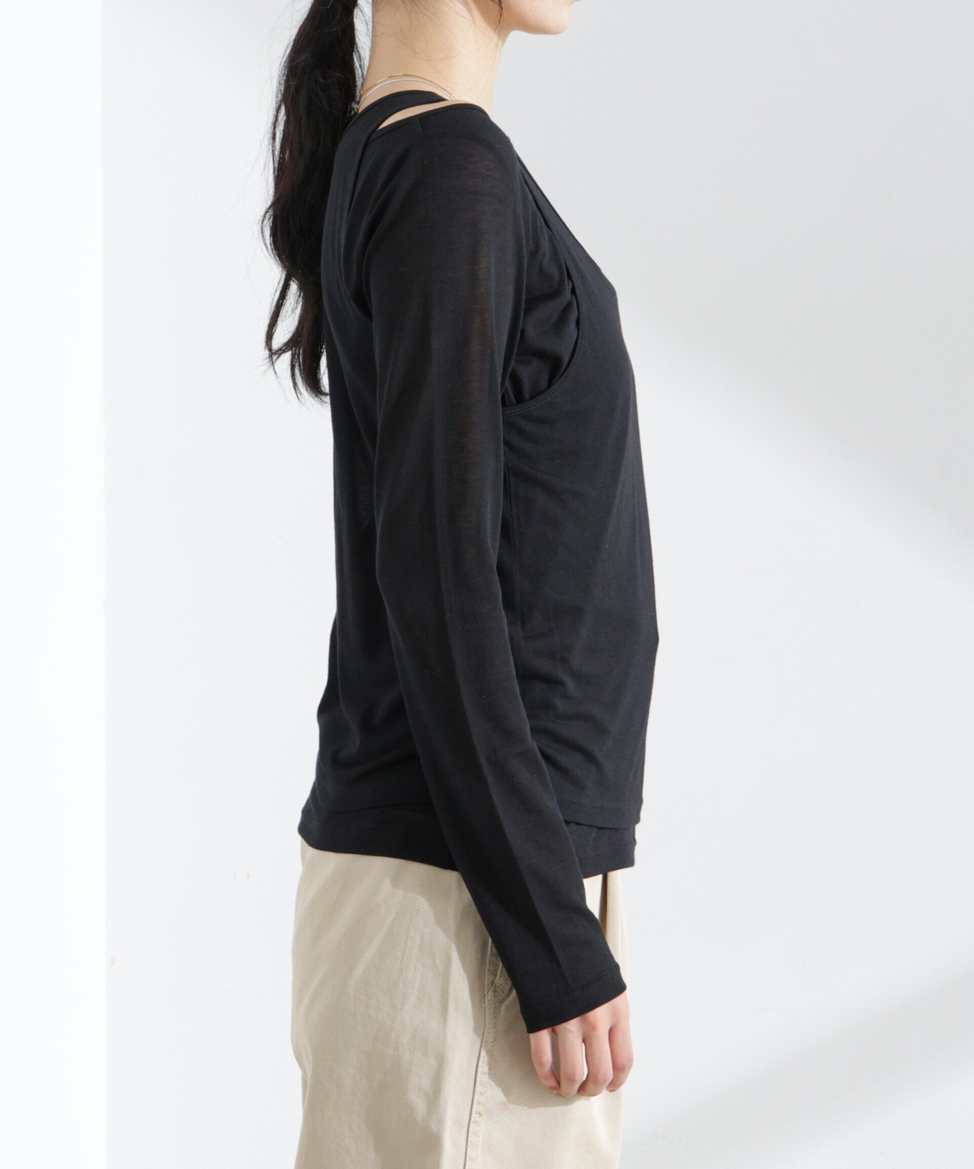 nano･universe「シアータンクトップ＋ロンTレイヤードセット」|Tシャツ・カットソー|