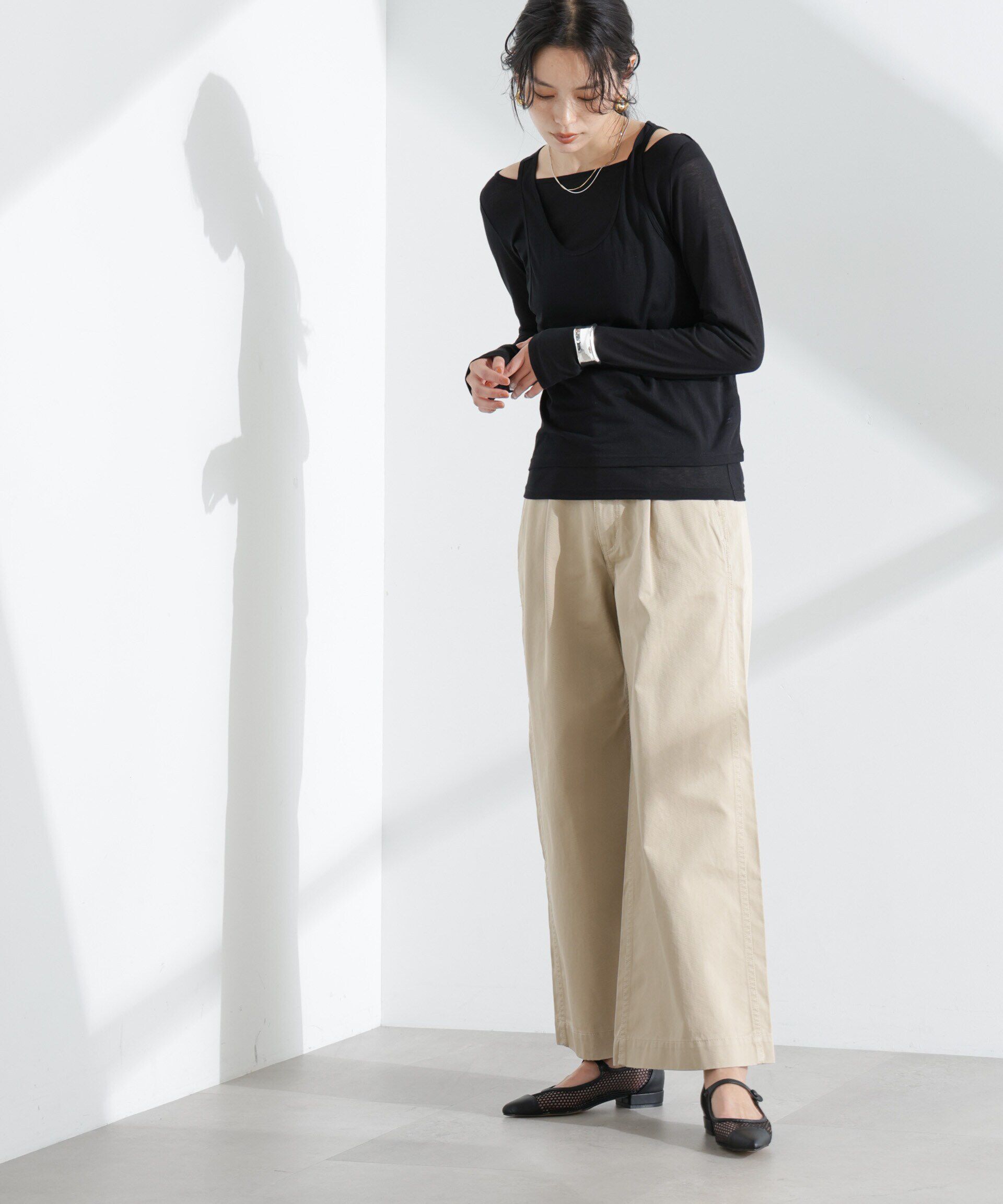 nano･universe「シアータンクトップ＋ロンTレイヤードセット」|Tシャツ・カットソー|