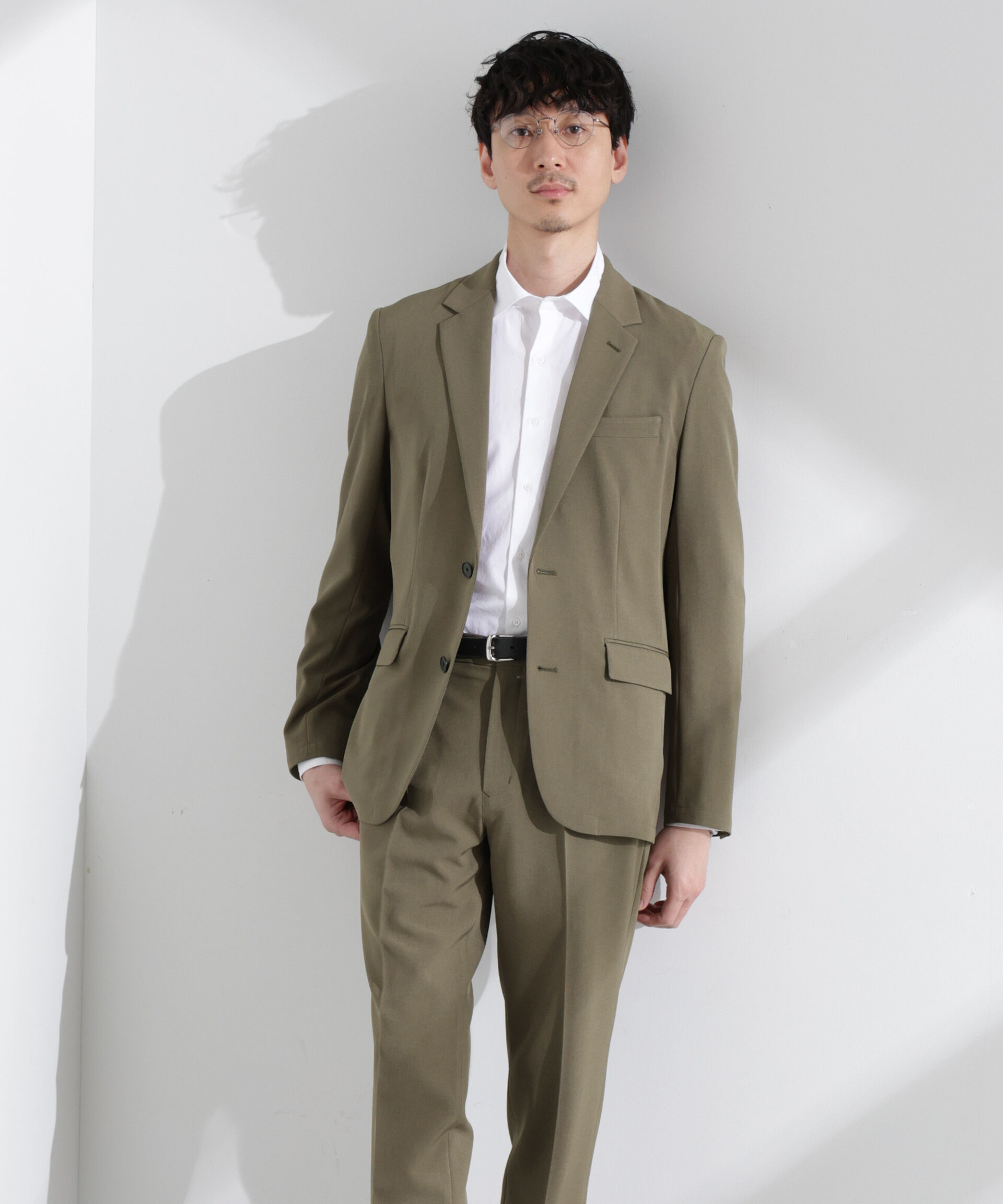 nano･universe「「Damerino」メランジドライツイル4WAYストレッチセットアップ」|スーツ|カーキ