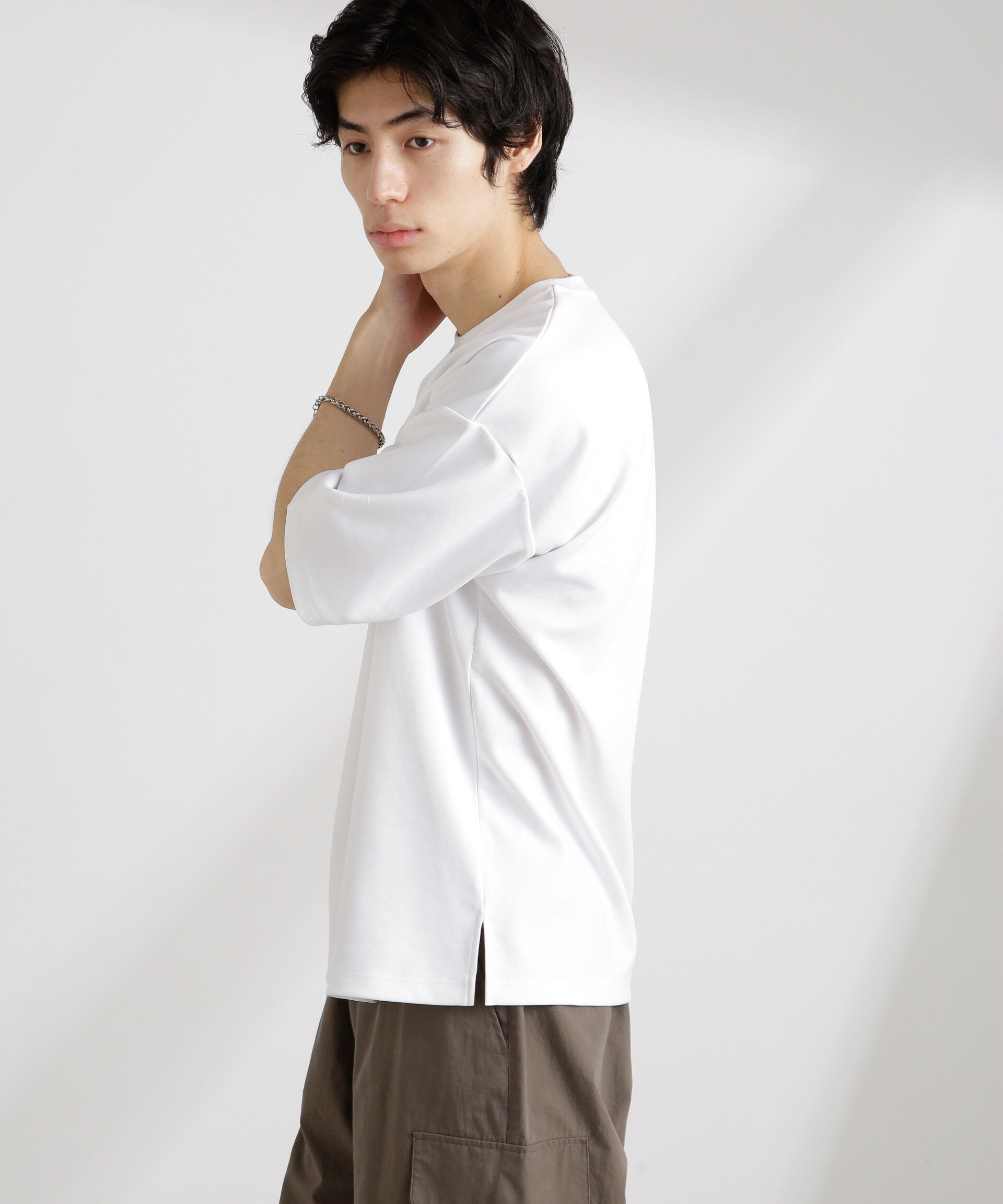 nano･universe「ワイドダンボールTシャツ 半袖」|Tシャツ・カットソー|