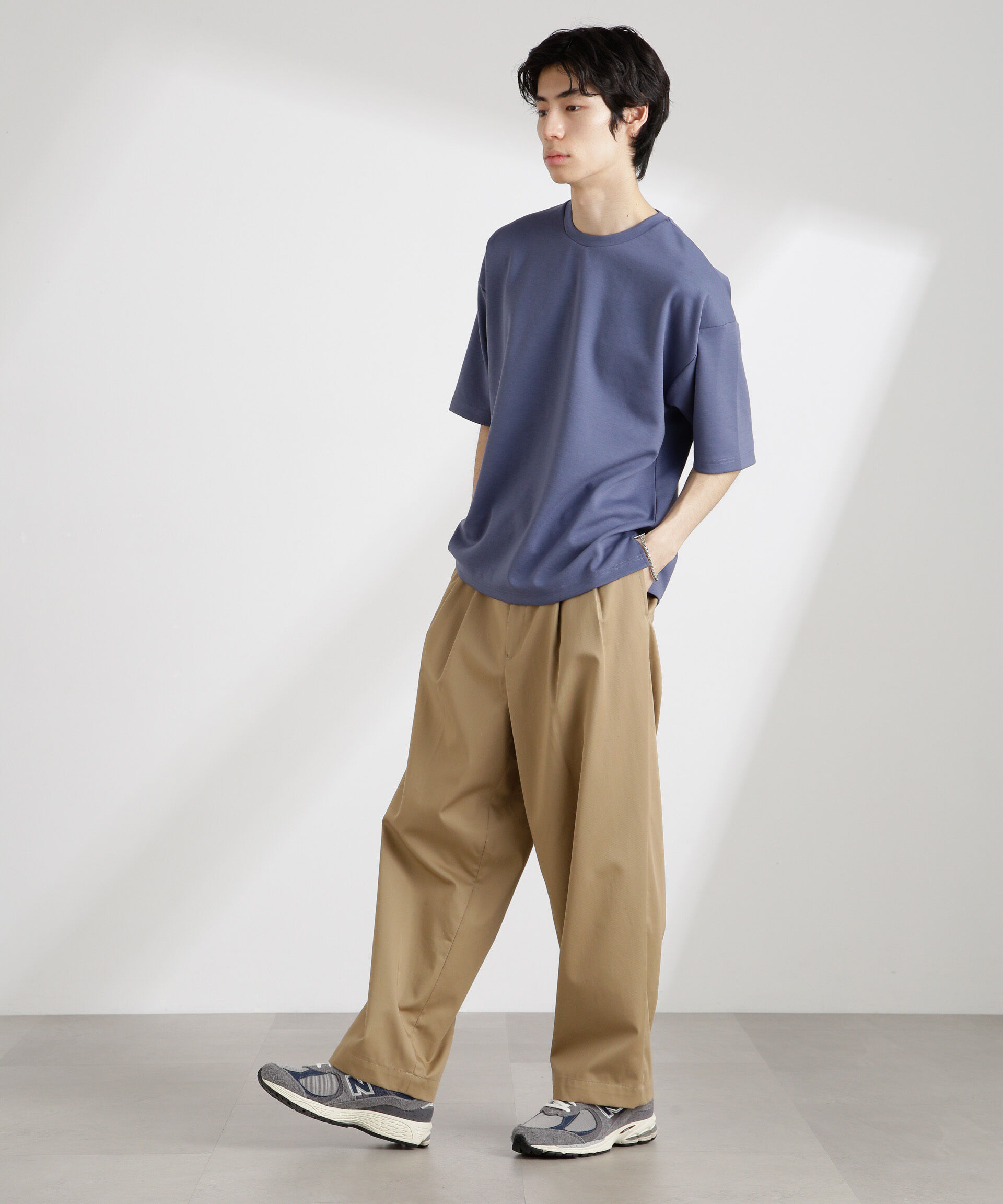 nano･universe「ワイドダンボールTシャツ 半袖」|Tシャツ・カットソー|