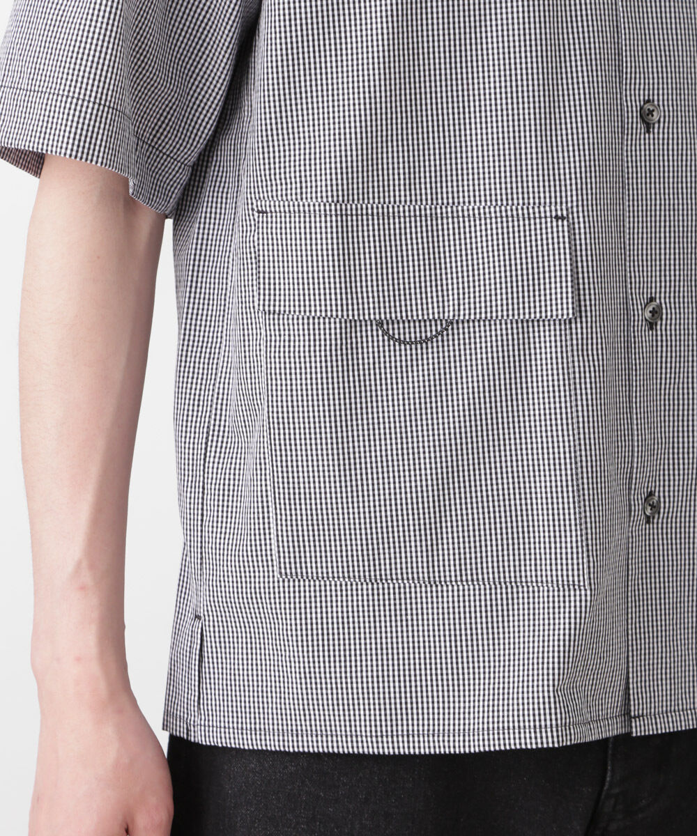 nano･universe「「NJ/CLUB」 マイクロギンガムチェックシャツ 半袖」|シャツ・ブラウス|
