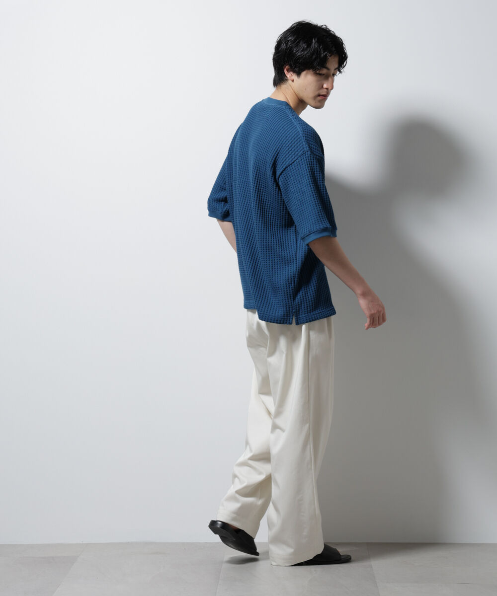 nano･universe「オニワッフルビッグTシャツ 五分袖」|Tシャツ・カットソー|