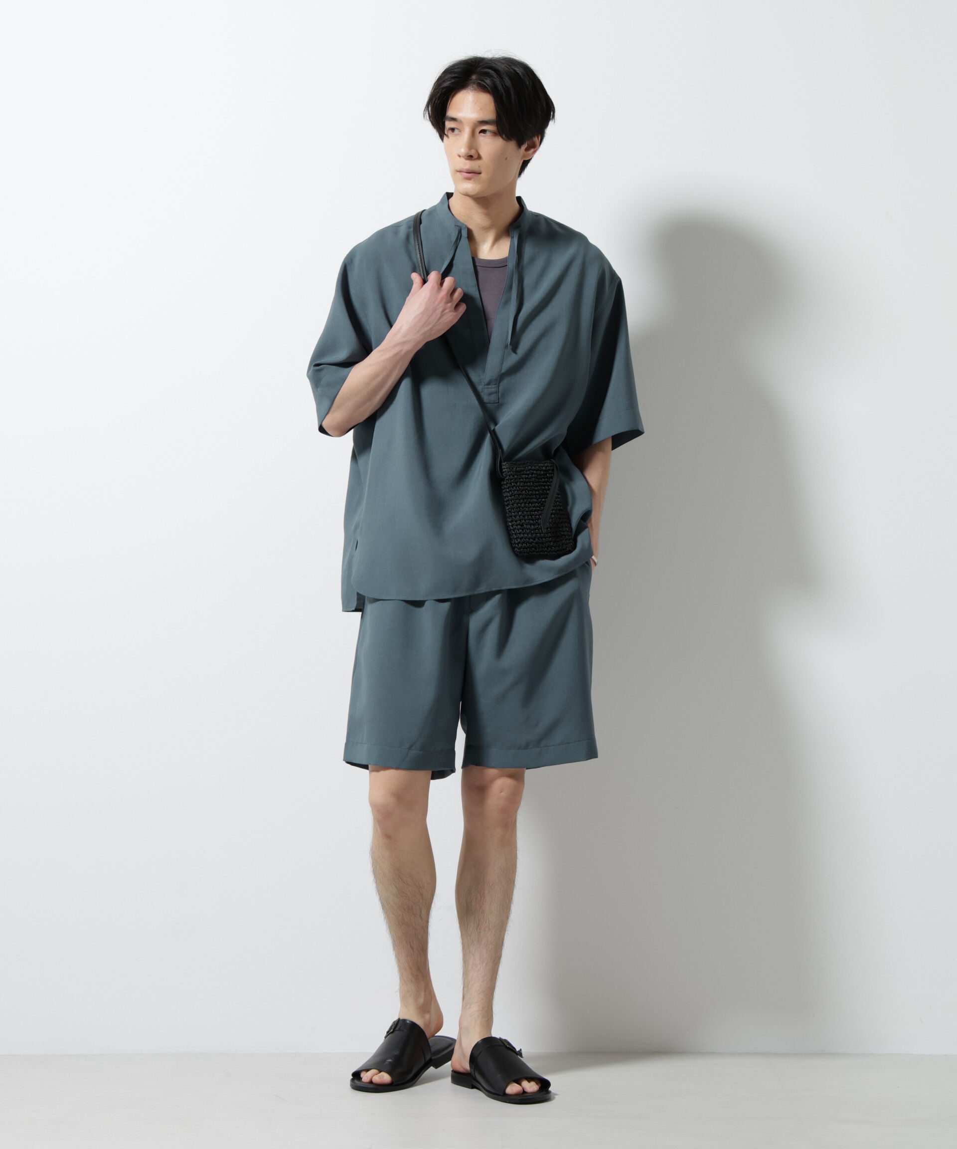 nano･universe「メランジドライプルオーバーシャツ（セットアップ可）」|シャツ・ブラウス|