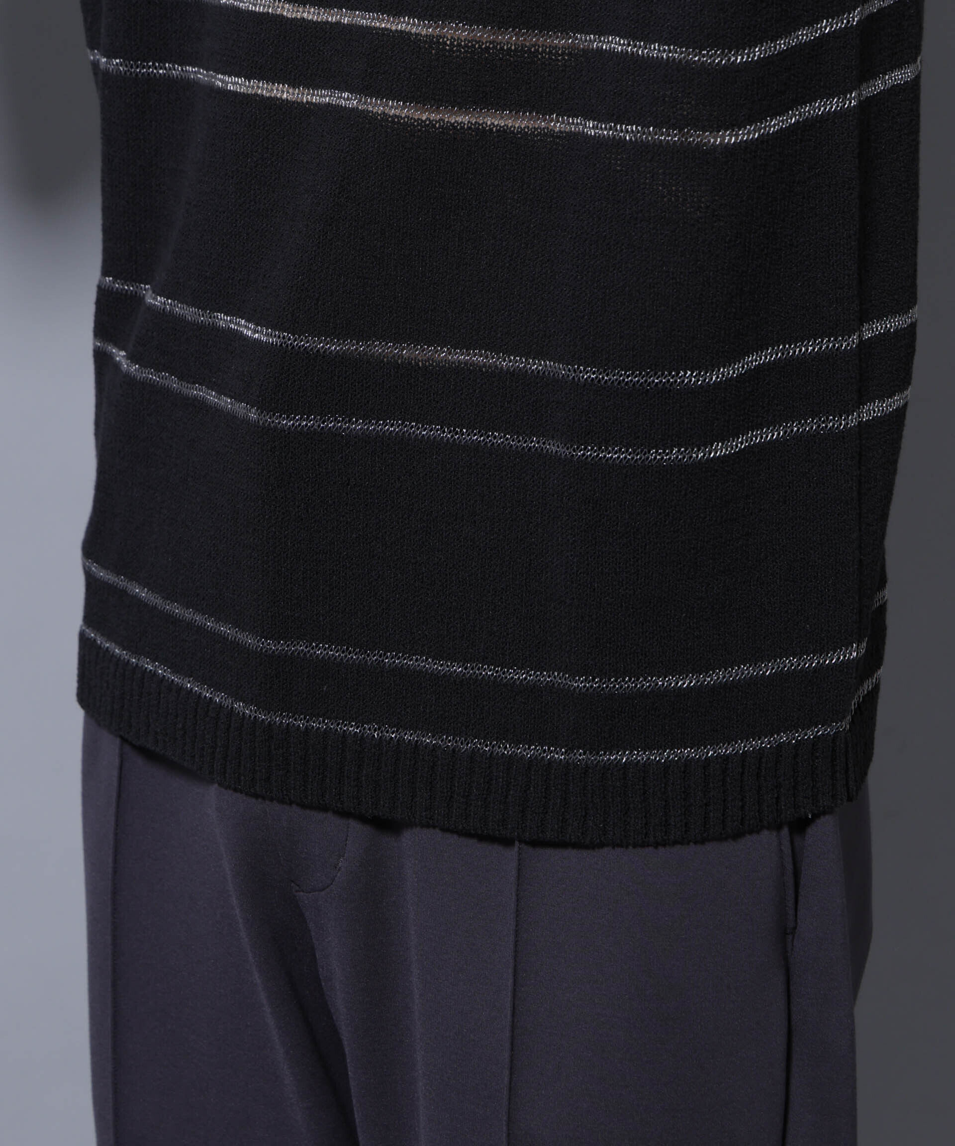 nano･universe「ブークレーラメボーダー ニットTシャツ」|ニット・セーター|