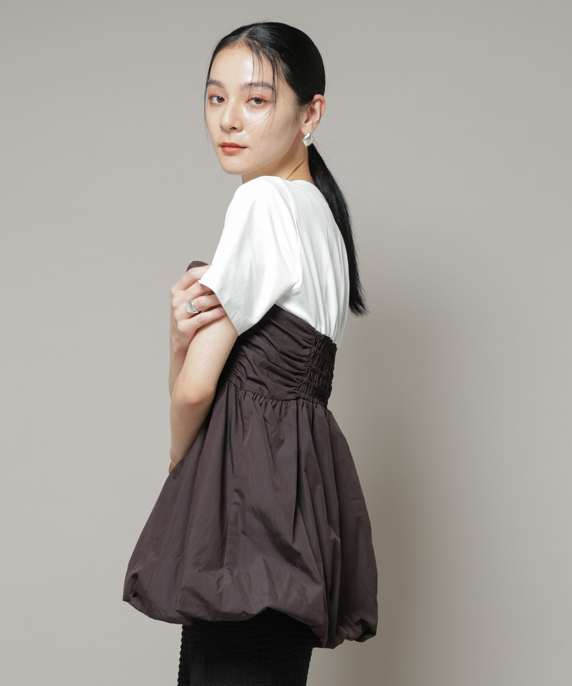 nano･universe「バルーンビスチェドッキングトップス」|Tシャツ・カットソー|