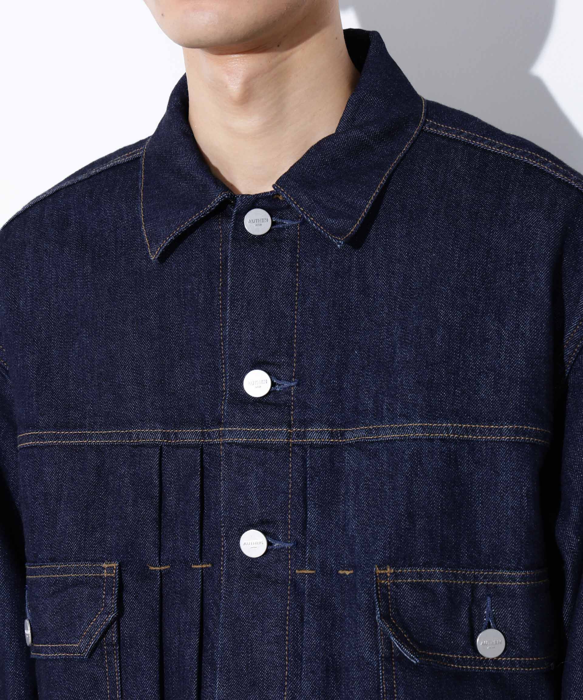 nano･universe「AUTHENコラボ SILKNIZED DENIM トラッカージャケット(セットアップ可)」|ブルゾン・スタジャン|