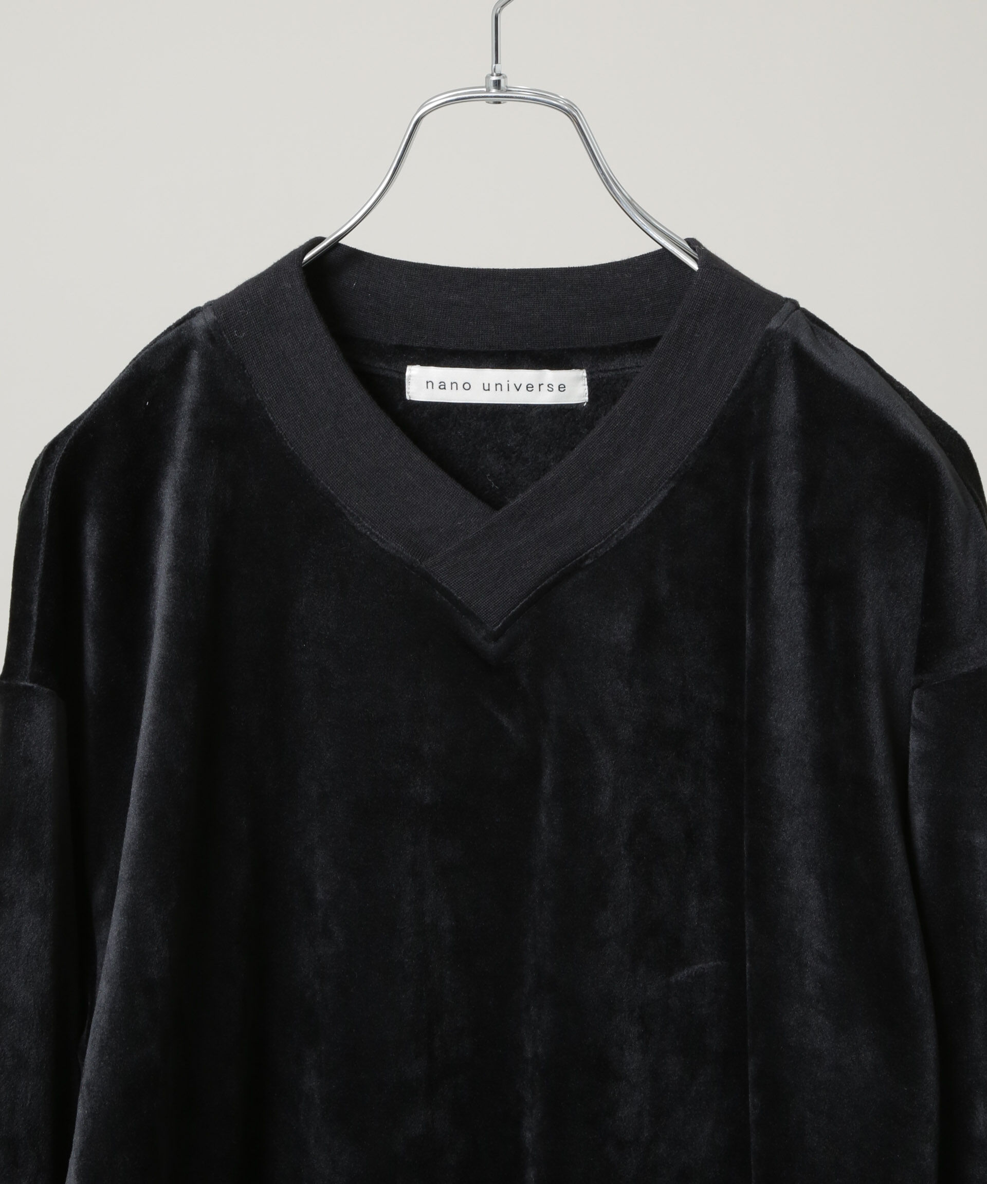 nano･universe「ベロアプルオーバー Vネックスウェット」|Tシャツ・カットソー|