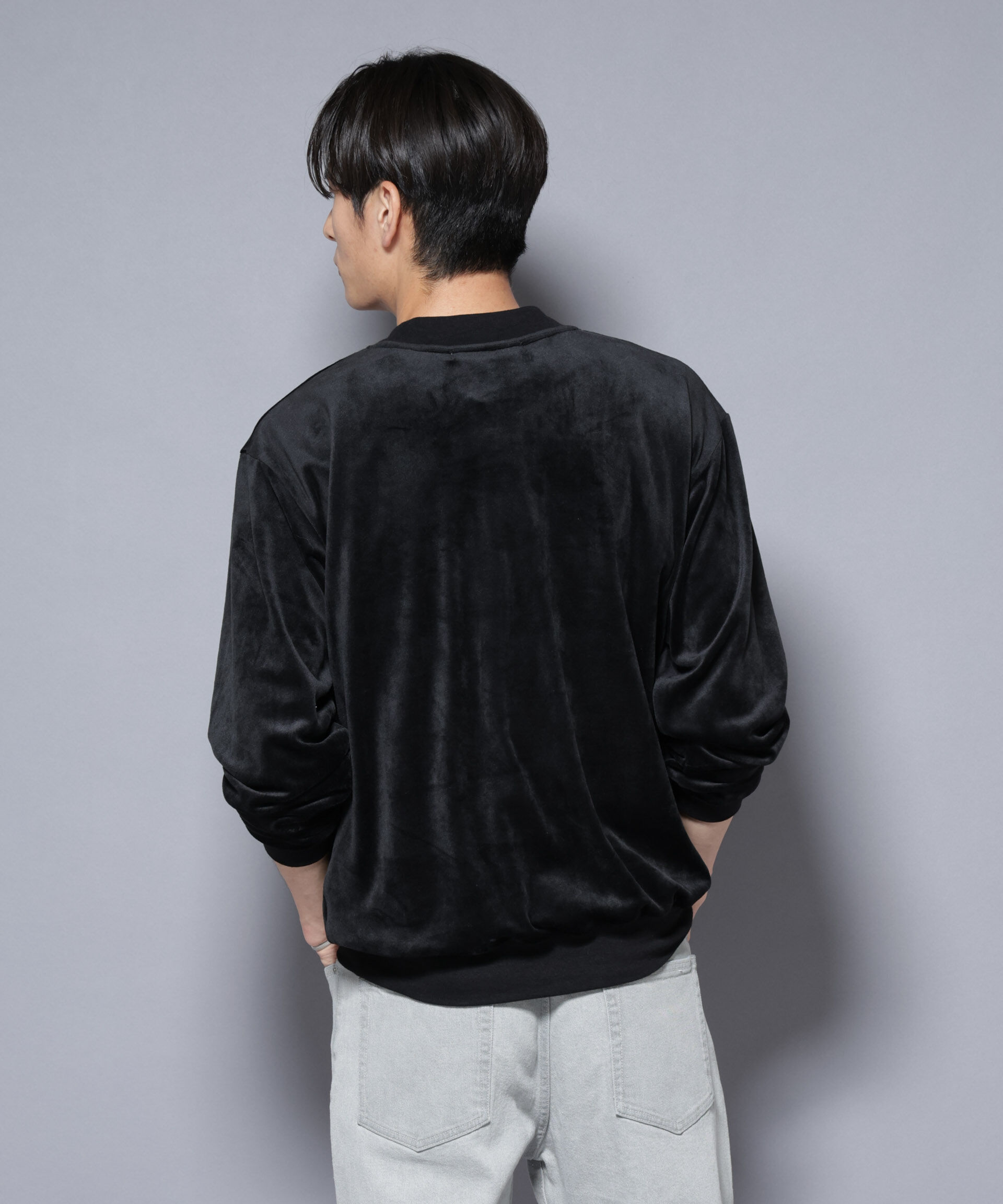 nano･universe「ベロアプルオーバー Vネックスウェット」|Tシャツ・カットソー|