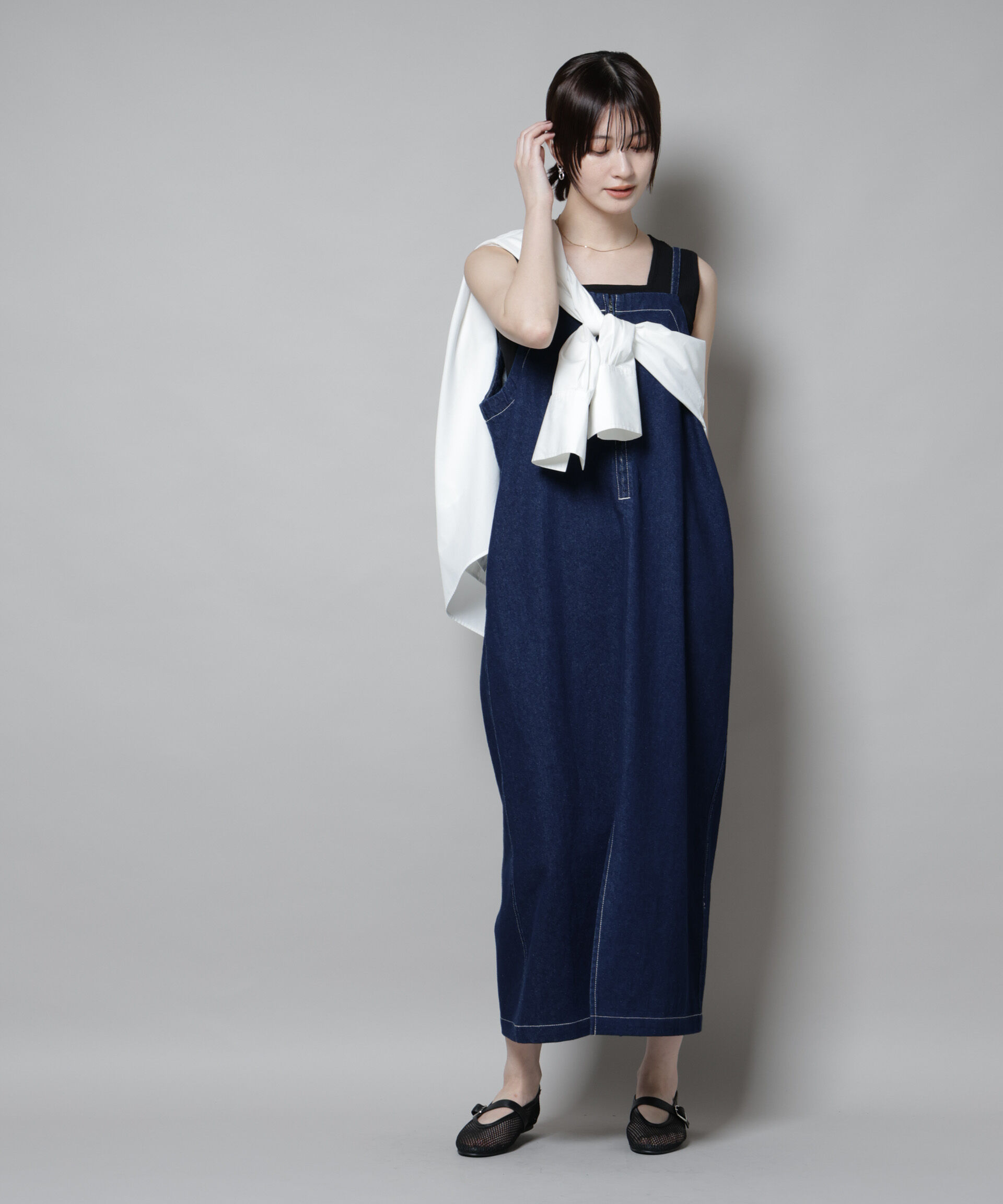 nano･universe「前後2wayデニムキャミソールワンピース」|ワンピース|