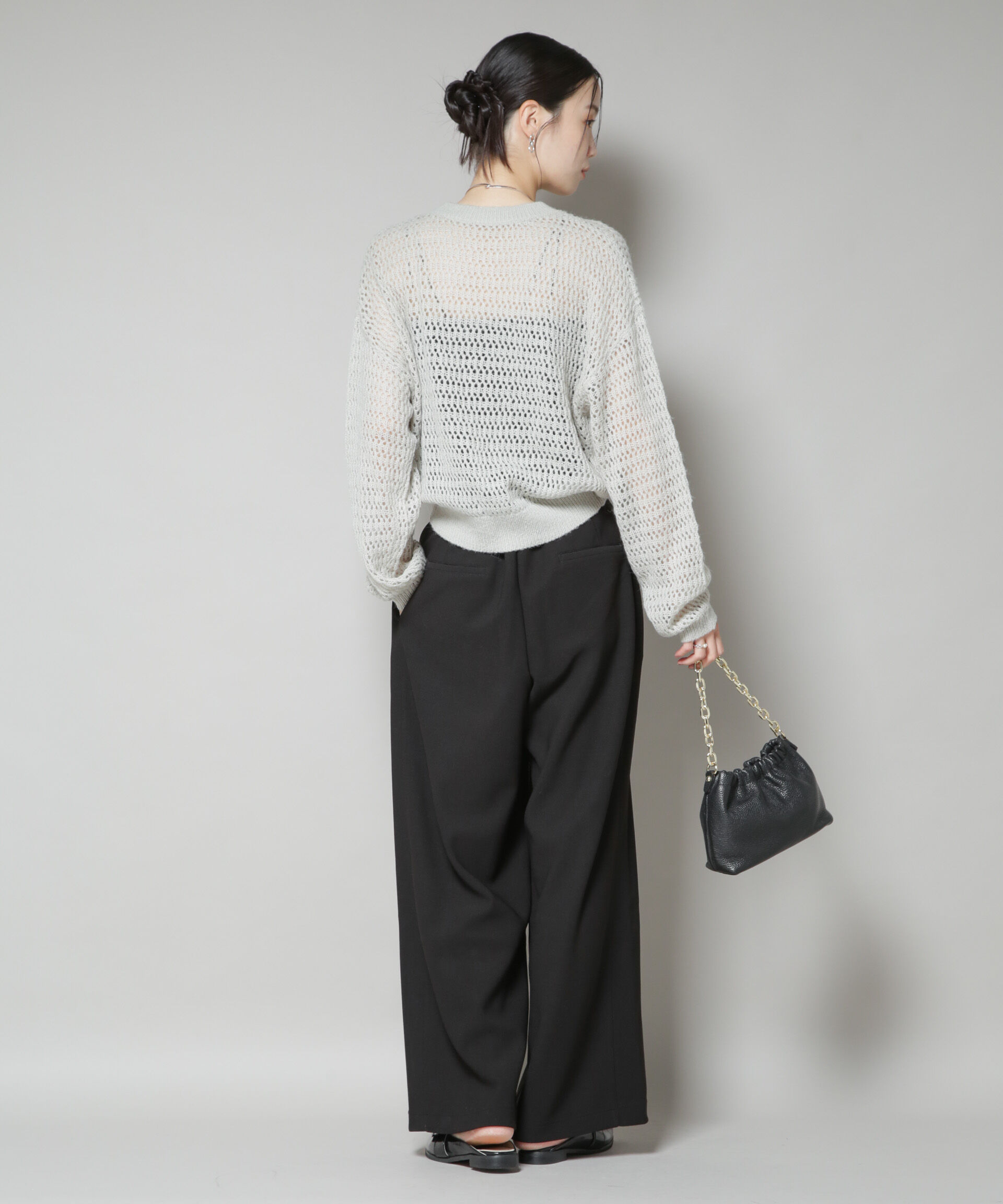 nano･universe「サイドタックカットジョーゼットパンツ」|チノ|