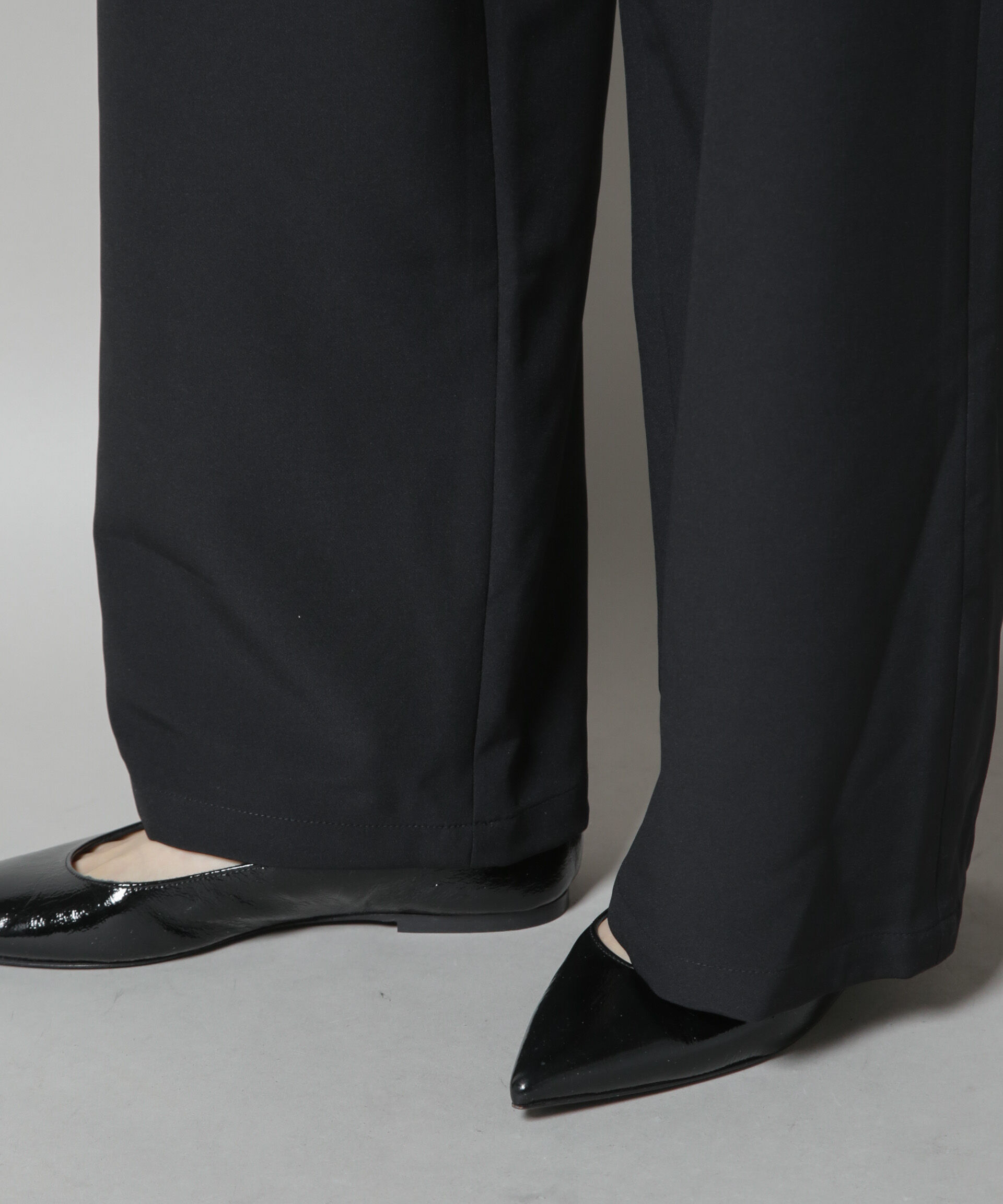 nano･universe「ウェストドロストワイドストレートパンツ」|チノ|