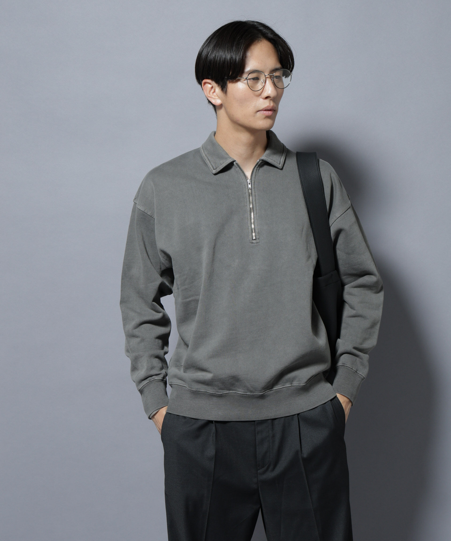 nano･universe「ヴィンテージライク ハーフZIPスウェット」|Tシャツ・カットソー|