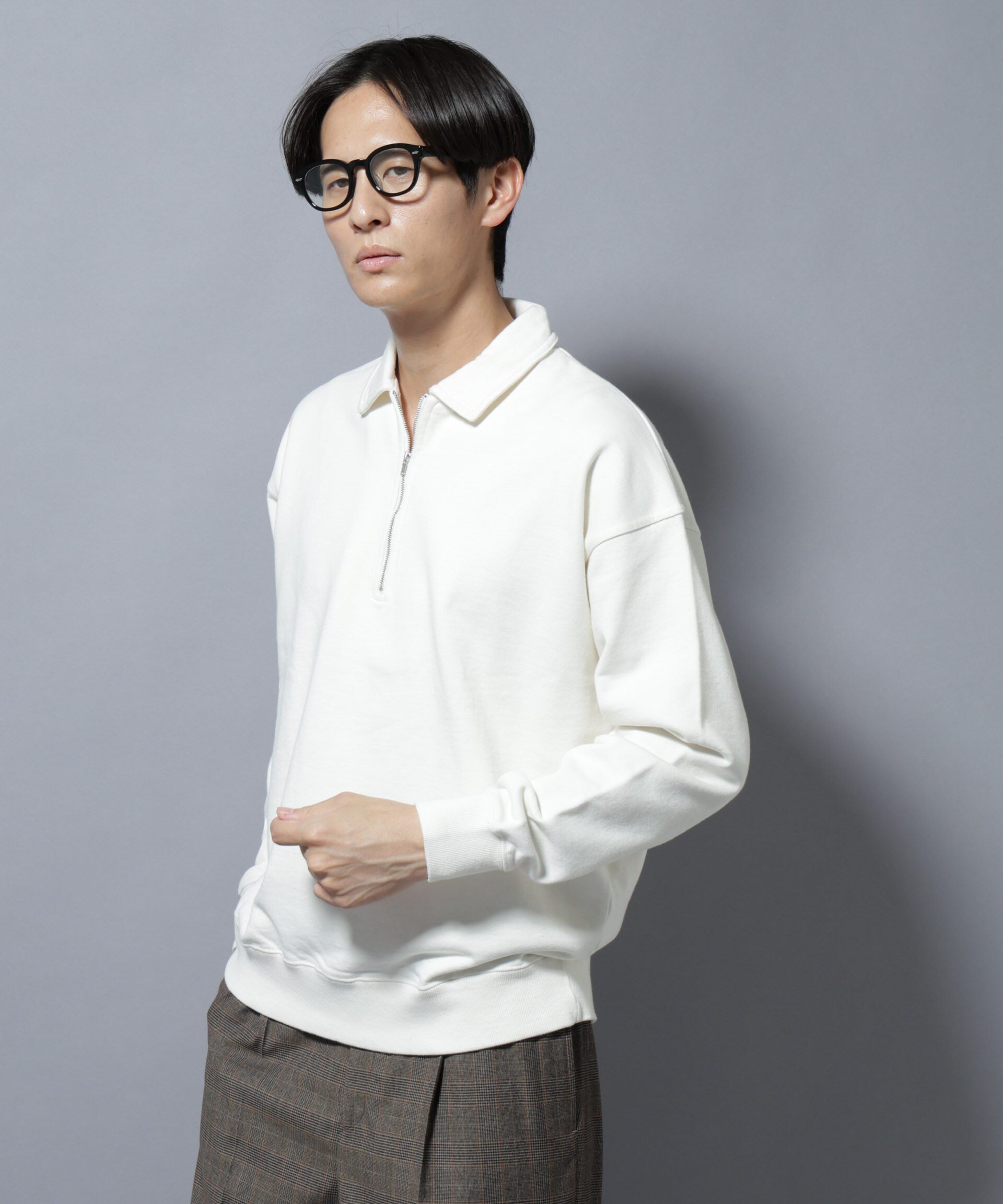 nano･universe「ヴィンテージライク ハーフZIPスウェット」|Tシャツ・カットソー|