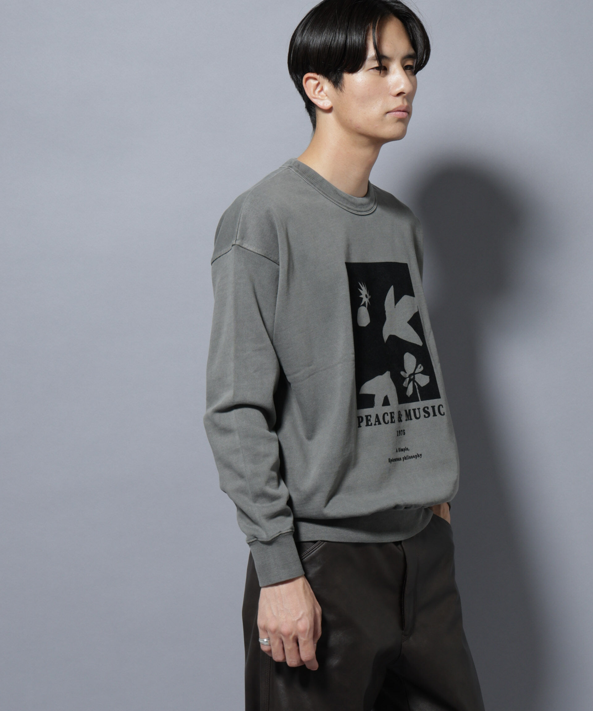 nano･universe「ヴィンテージライク エディトリアル デザインスウェット」|Tシャツ・カットソー|