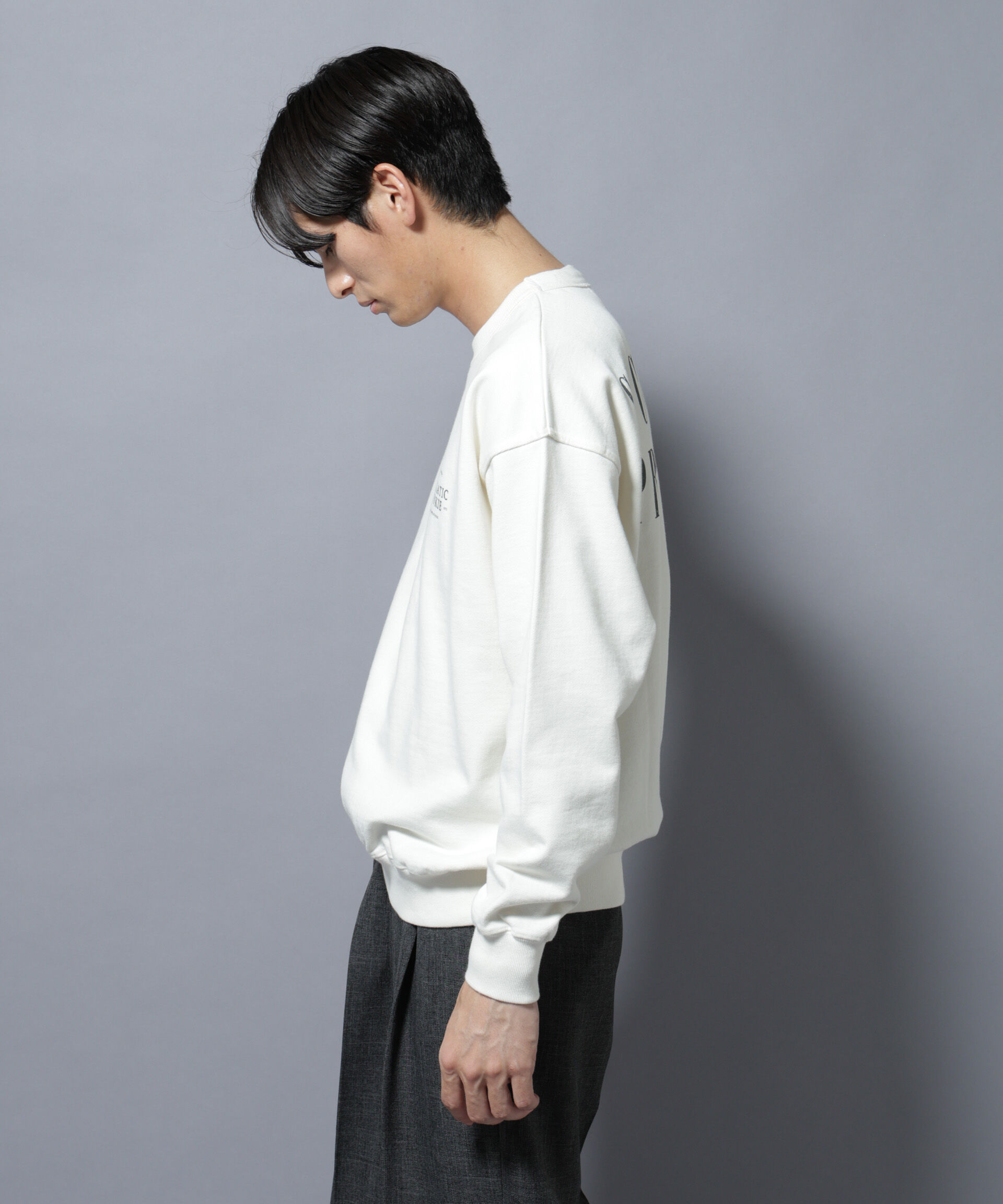 nano･universe「ヴィンテージライク エディトリアル デザインスウェット」|Tシャツ・カットソー|