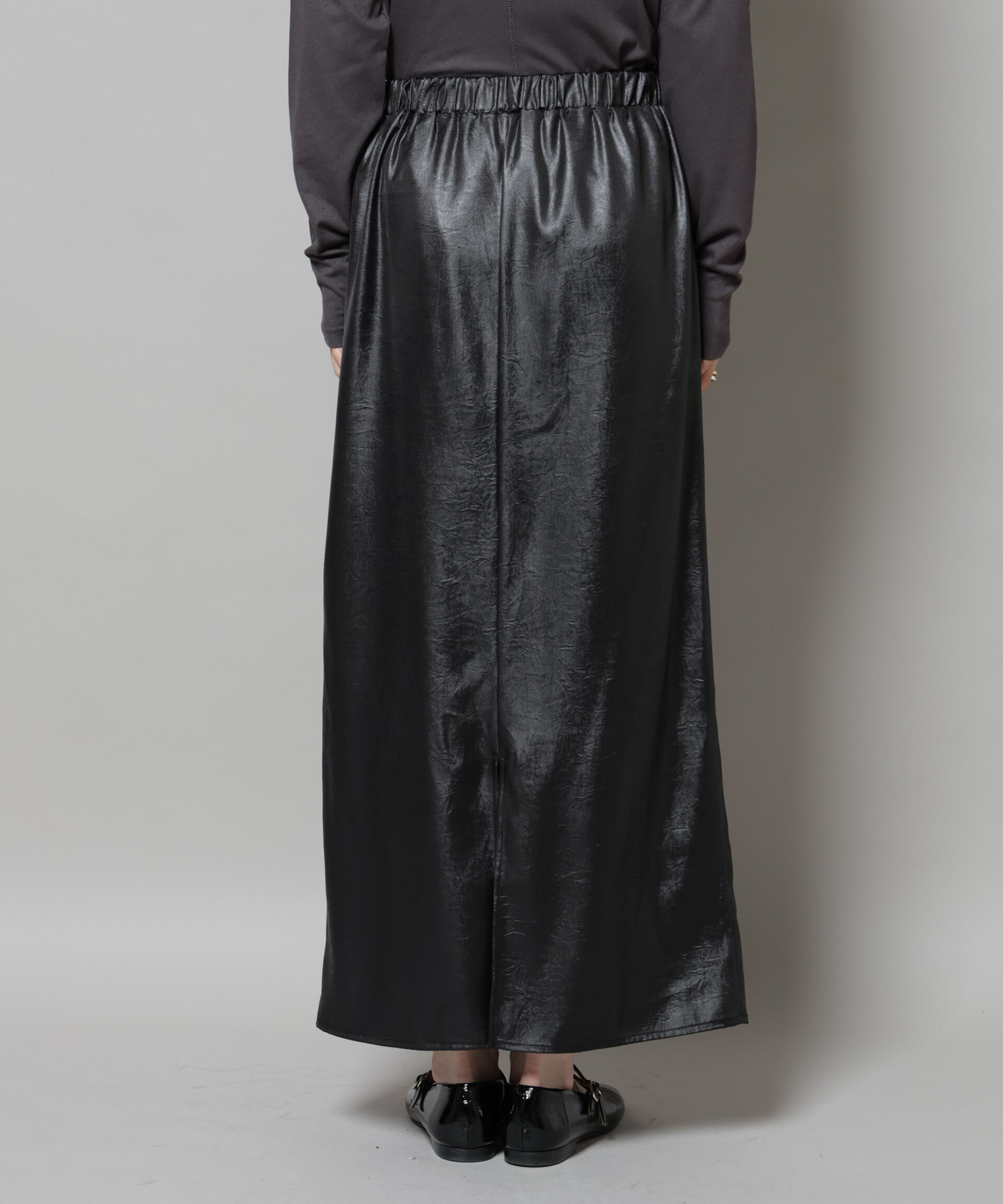 nano･universe「レザーライクシャイニースカート」|スカート|