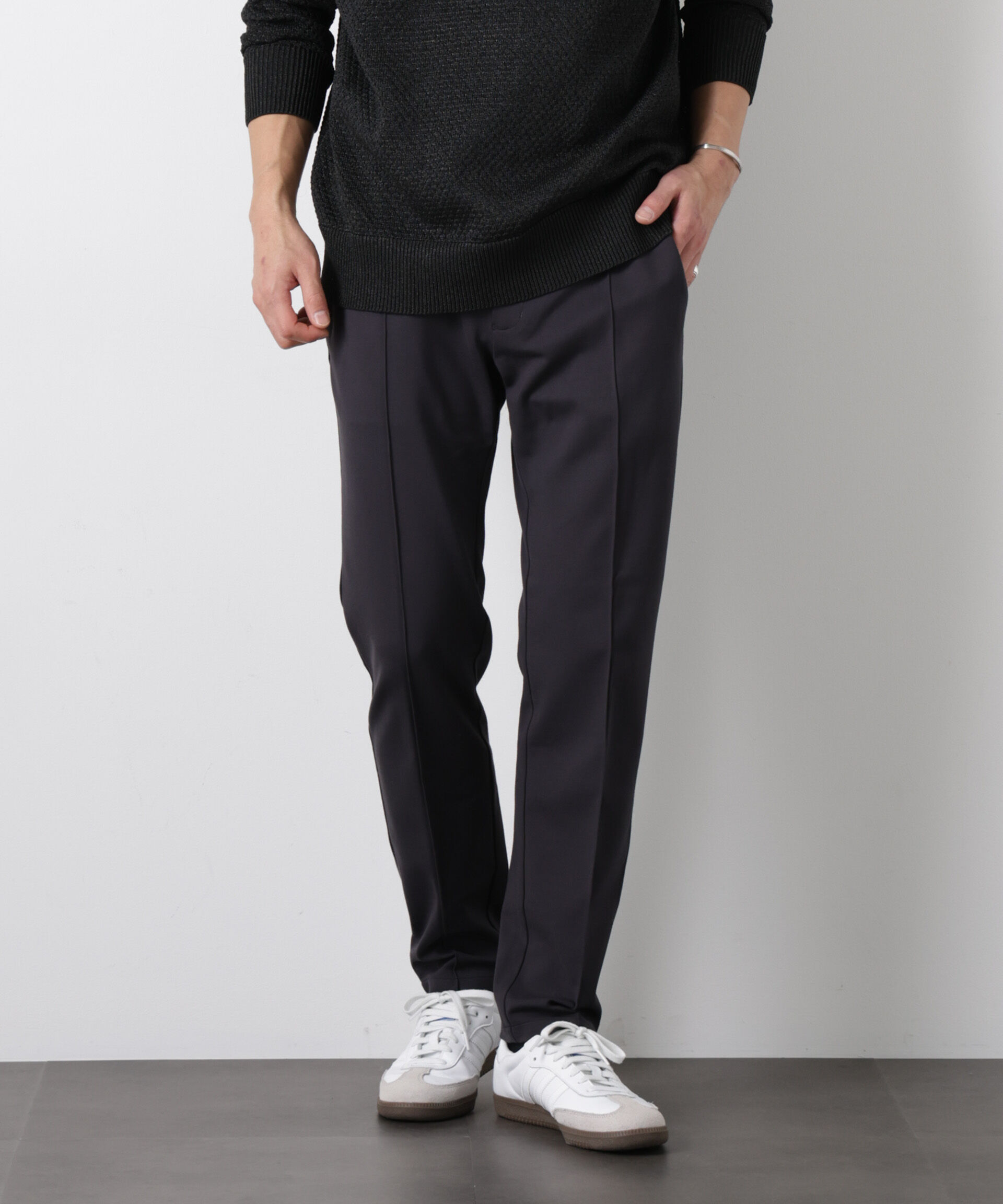 nano･universe「「モダンコンフォート」スリムイージースラックス」|チノ|チャコール3