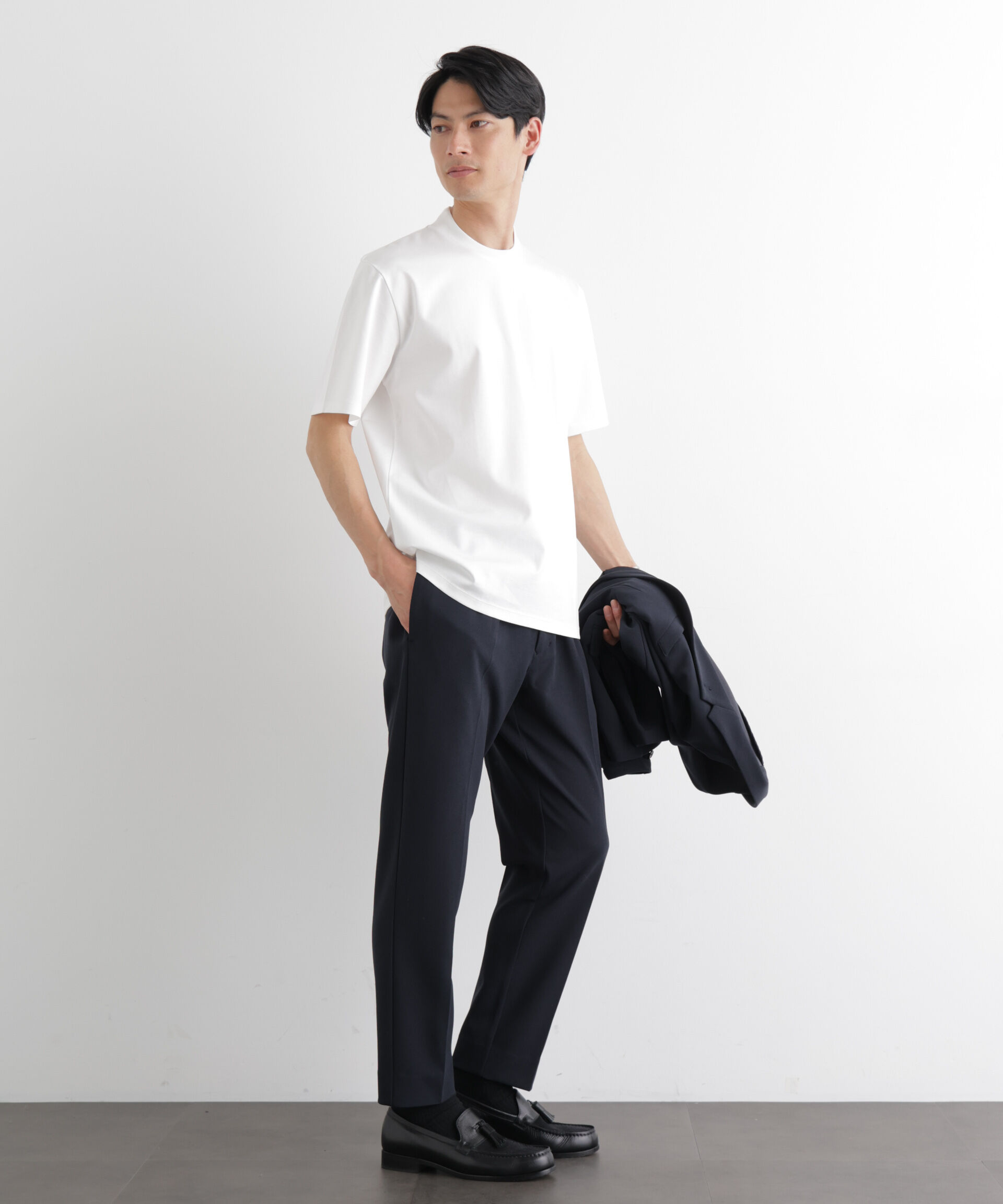 nano･universe「ジャケT(R) プレミアム クルーネック 半袖」|Tシャツ・カットソー|