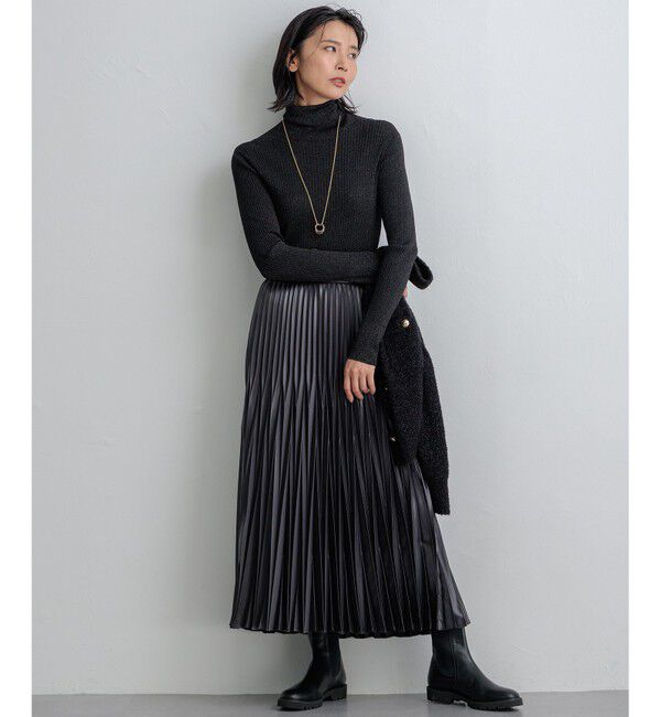 23区「【洗える】レザーライクプリーツ スカート」|スカート|
