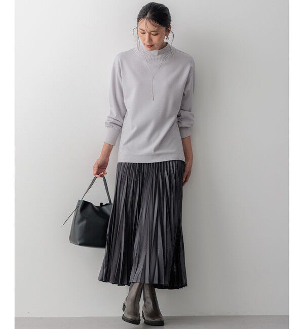 23区「【洗える】レザーライクプリーツ スカート」|スカート|