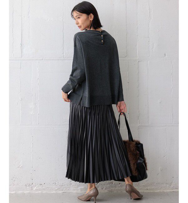 23区「【洗える】レザーライクプリーツ スカート」|スカート|