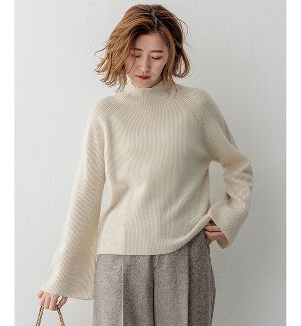 23区「【洗える】ラメウール ハイネック ニット」|ニット・セーター|アイボリー系