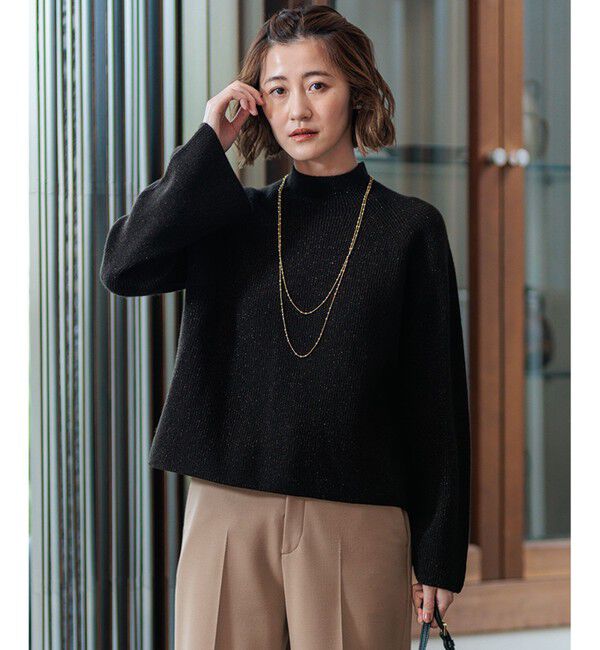 23区「【洗える】ラメウール ハイネック ニット」|ニット・セーター|ﾀﾞｰｸﾌﾞ