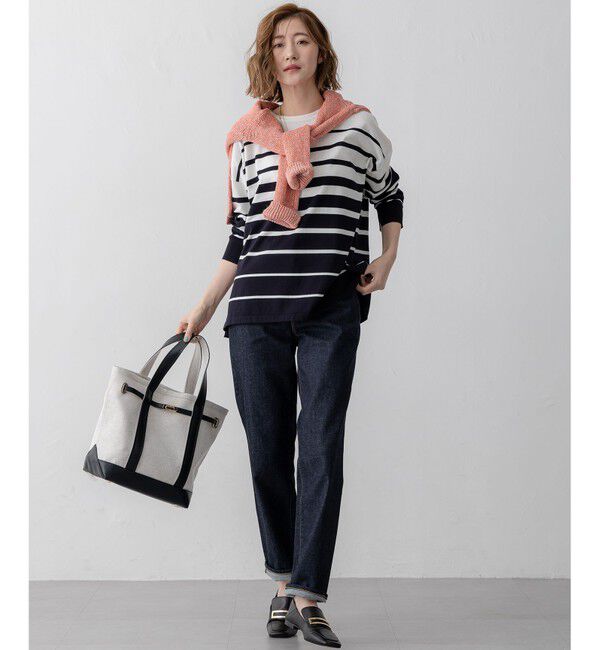 23区「【洗える】コットンルレックスリリー カラーニット」|ニット・セーター|