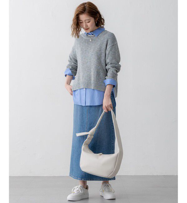 23区「【洗える】コットンルレックスリリー カラーニット」|ニット・セーター|