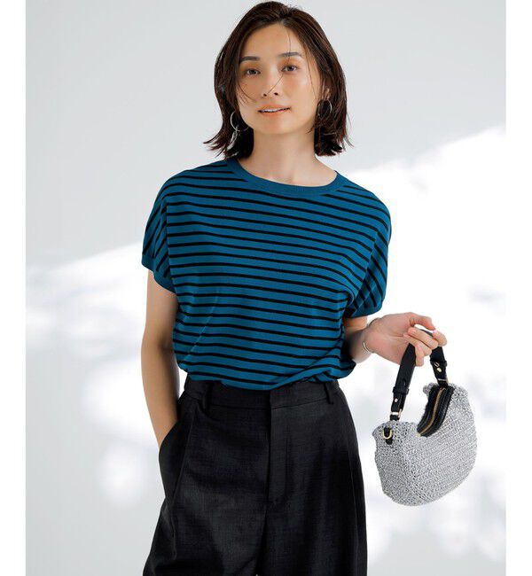 23区「【新色追加/洗える】レーヨンポリエステルストレッチ プルオーバー ニット」|ニット・セーター|ﾀﾞｰｸﾌﾞ