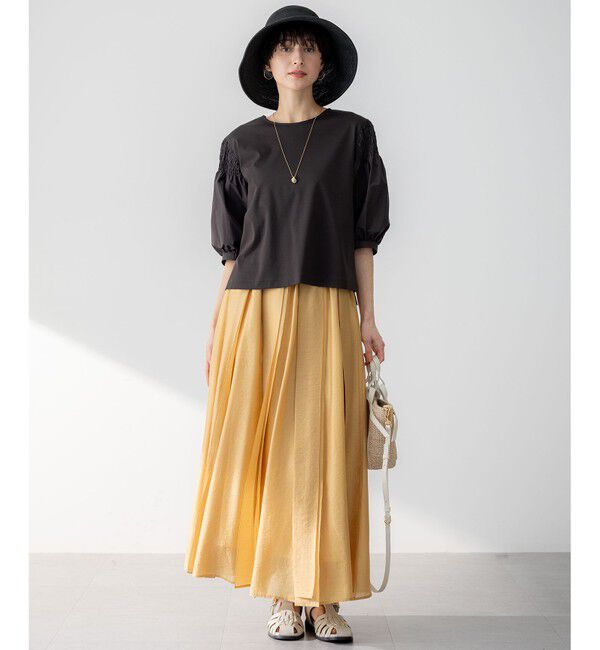 23区「【汗じみ防止/洗える】ギャザーディテール カットソー」|Tシャツ・カットソー|