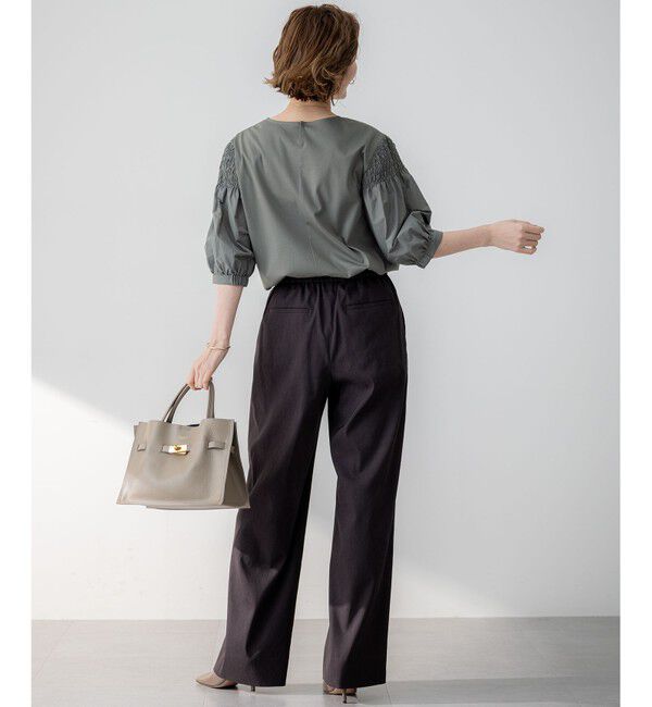 23区「【汗じみ防止/洗える】ギャザーディテール カットソー」|Tシャツ・カットソー|