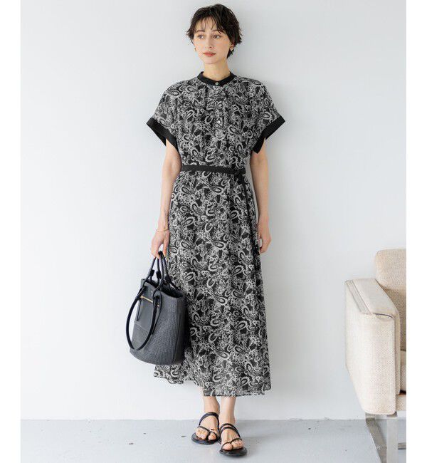 23区「【一部店舗限定/速乾性/洗える】モノトーンプリント ワンピース」|ワンピース|