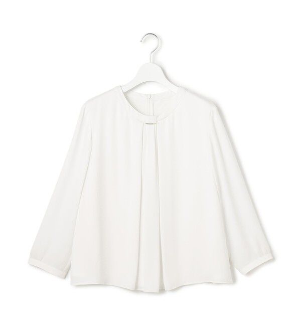 23区「【洗える】シルキーデシン バーアクセント ブラウス」|Tシャツ・カットソー|