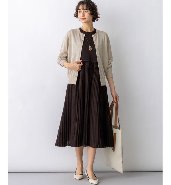 23区「プリーツニット ワンピース」|ワンピース|