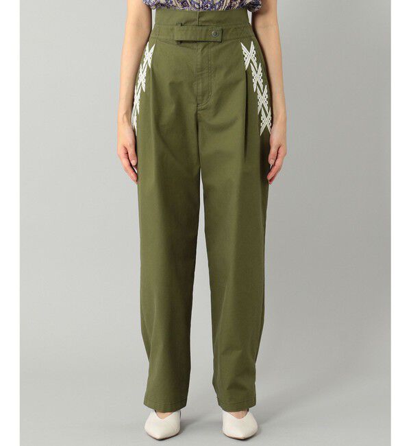 GRACE CONTINENTAL「刺繍テーパードパンツ」|チノ|