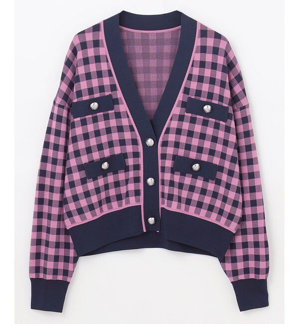 Diagram「チェックVネックニットカーディガン」|カーディガン|