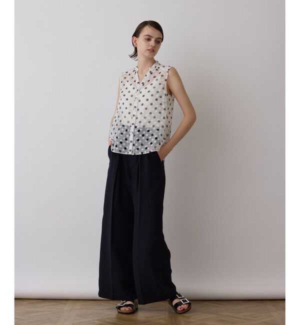 GRACE CONTINENTAL「ドットオパールボウタイノースリーブ」|シャツ・ブラウス|