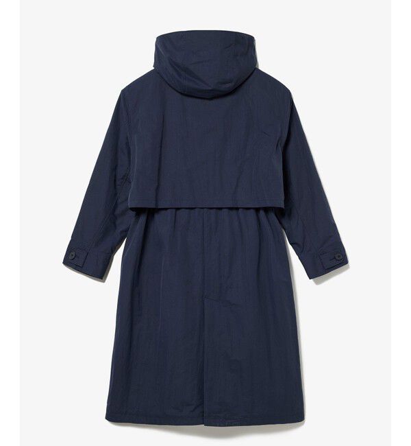 LACOSTE「フード脱着可 撥水ナイロン スタンドカラー ミリタリーコート / ロングコート」|ステンカラーコート|