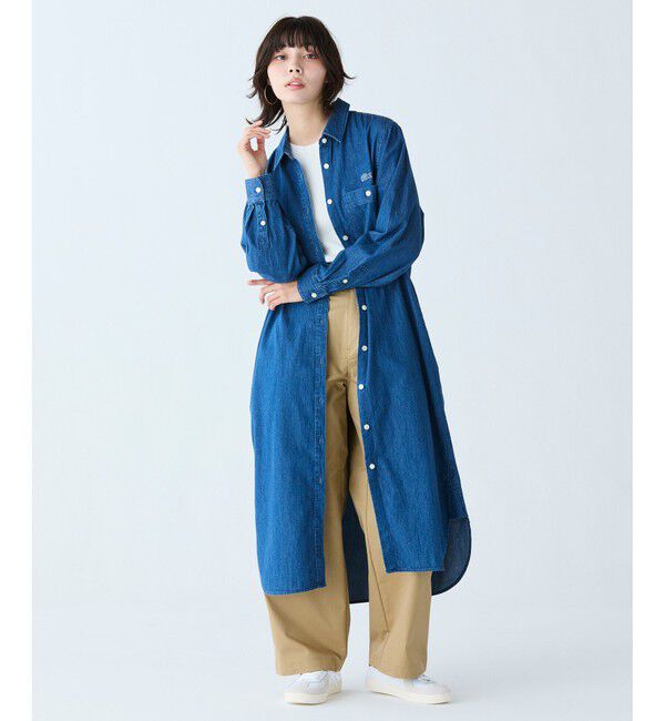 LACOSTE「ウエストベルト デニムシャツドレス ワンピース」|ワンピース|