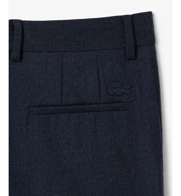 LACOSTE「ストレートフィットフェルテッドウールプリーツ タックワイドパンツ」|チノ|