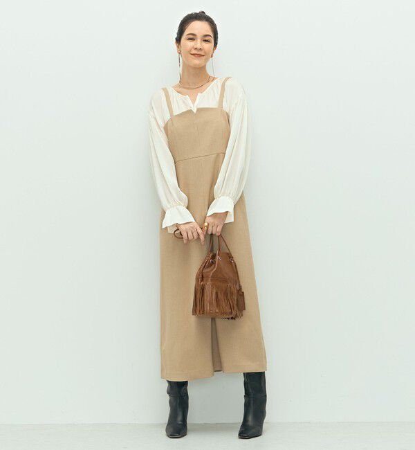 NOLLEY'S「ウォッシャブルウール調ストレッチキャミワンピース」|ワンピース|