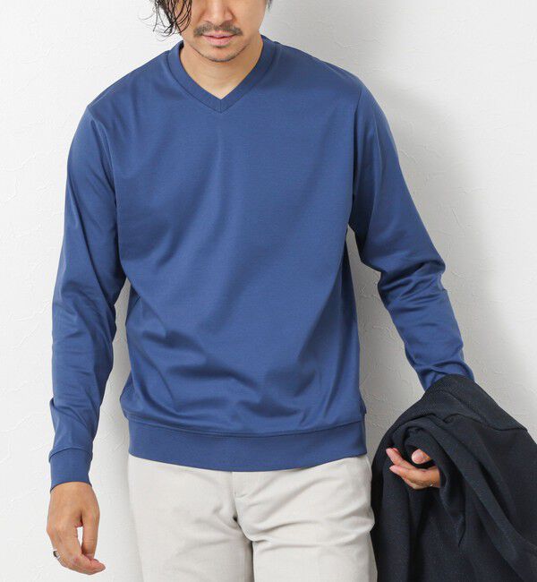 NOLLEY'S goodman「《ビジカジ対応》シルケットスムースドレスL/S V Tシャツ 25AW」|Tシャツ・カットソー|